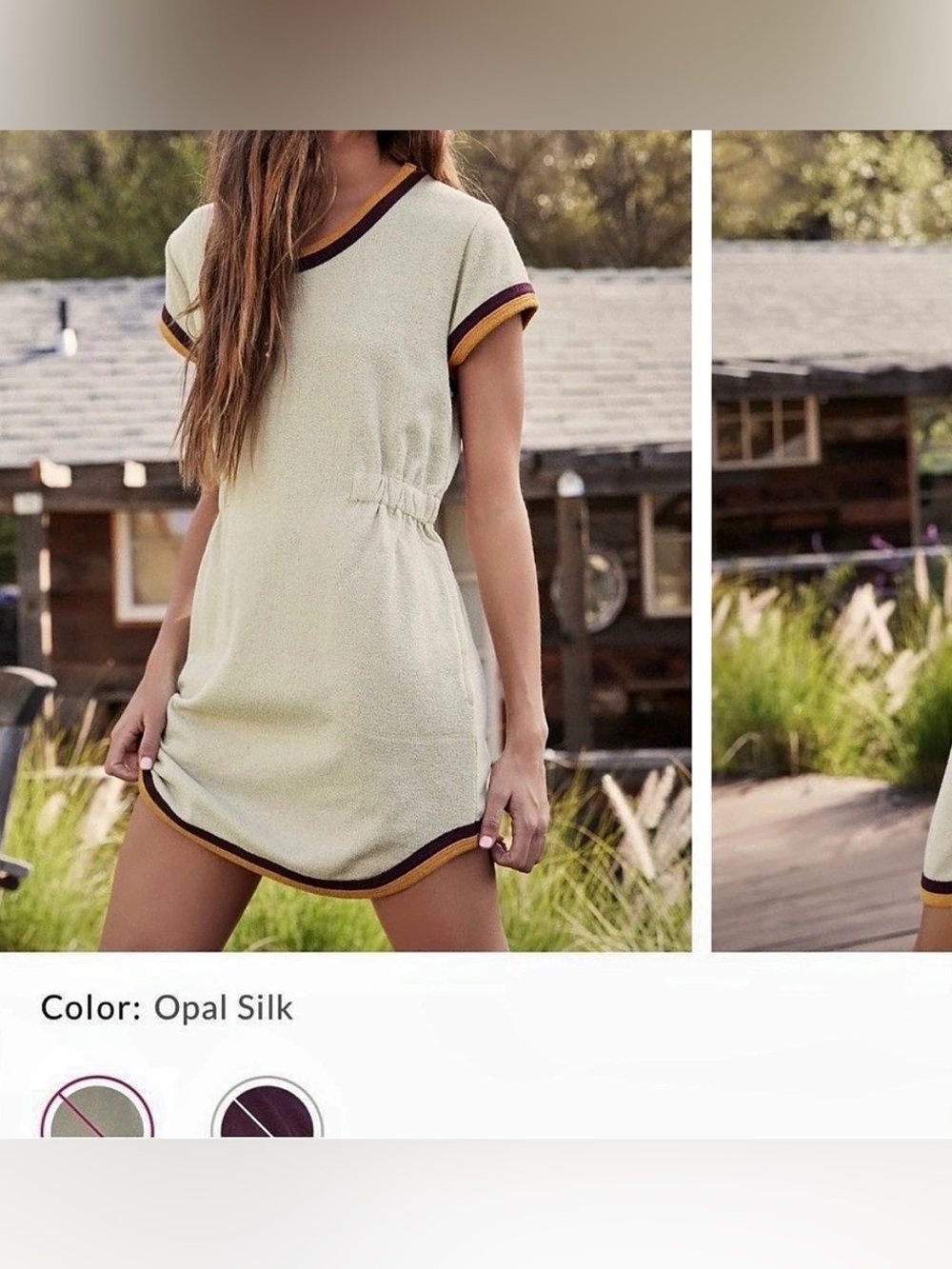 Free People Beach Retro Vibes Color Block Mini Dress